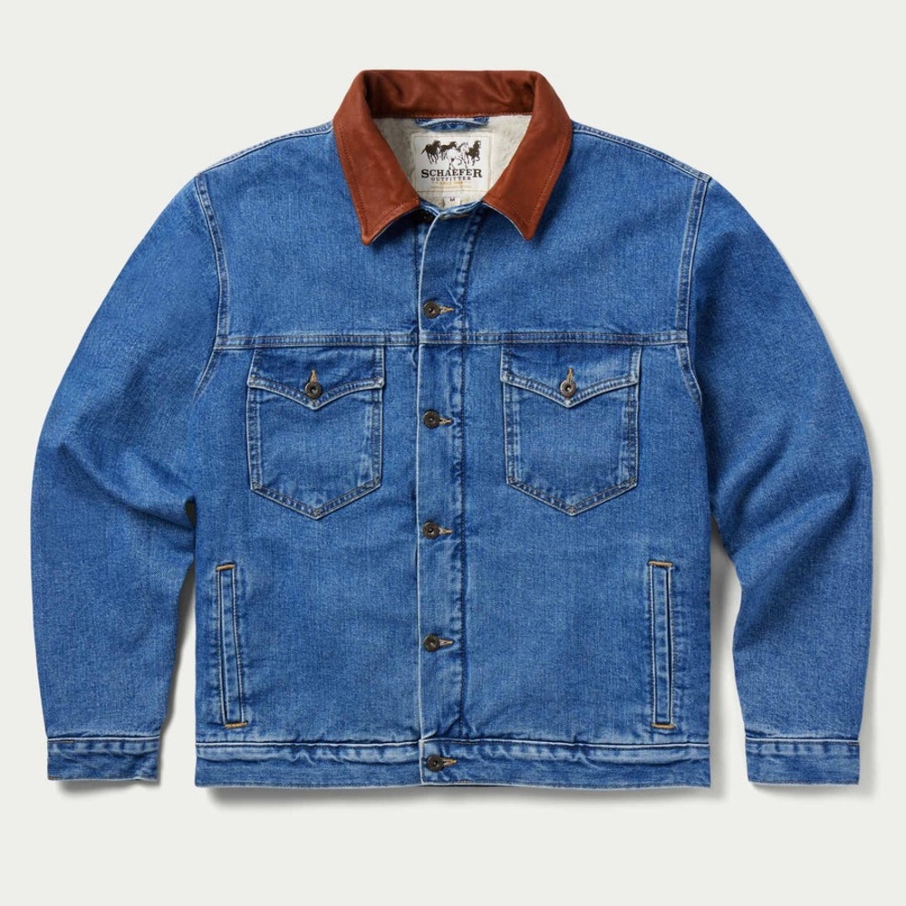 EUC Men’s Large Schaefer Outfitter Denim Jacket - Picture 2 of 16